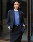 EP YAYING Honeycomb Knit Waisted Fitted Blazer EGLIW1110A