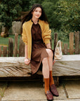 EP YAYING Cable‑Knit Textured Knit Jacket EGLIR9129A