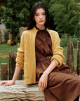 EP YAYING Cable‑Knit Textured Knit Jacket EGLIR9129A