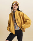 EP YAYING Wool‑Brushed Color‑Blocked Warm Jacket EGLIW1305C