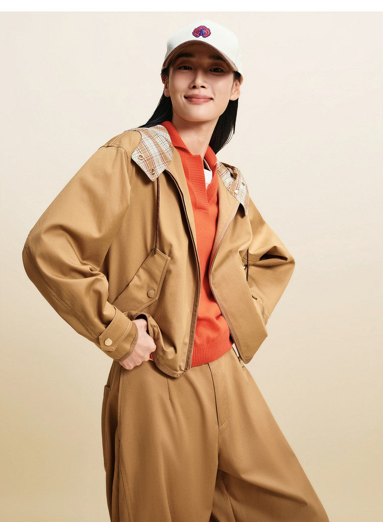 EP YAYING Soft‑Touch Cotton Oversized Hooded Casual Jacket EGLIC1312A