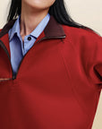 EP YAYING Double‑Faced Fleece Sport‑Style Stand‑Collar Sweatshirt EGLIA5205A