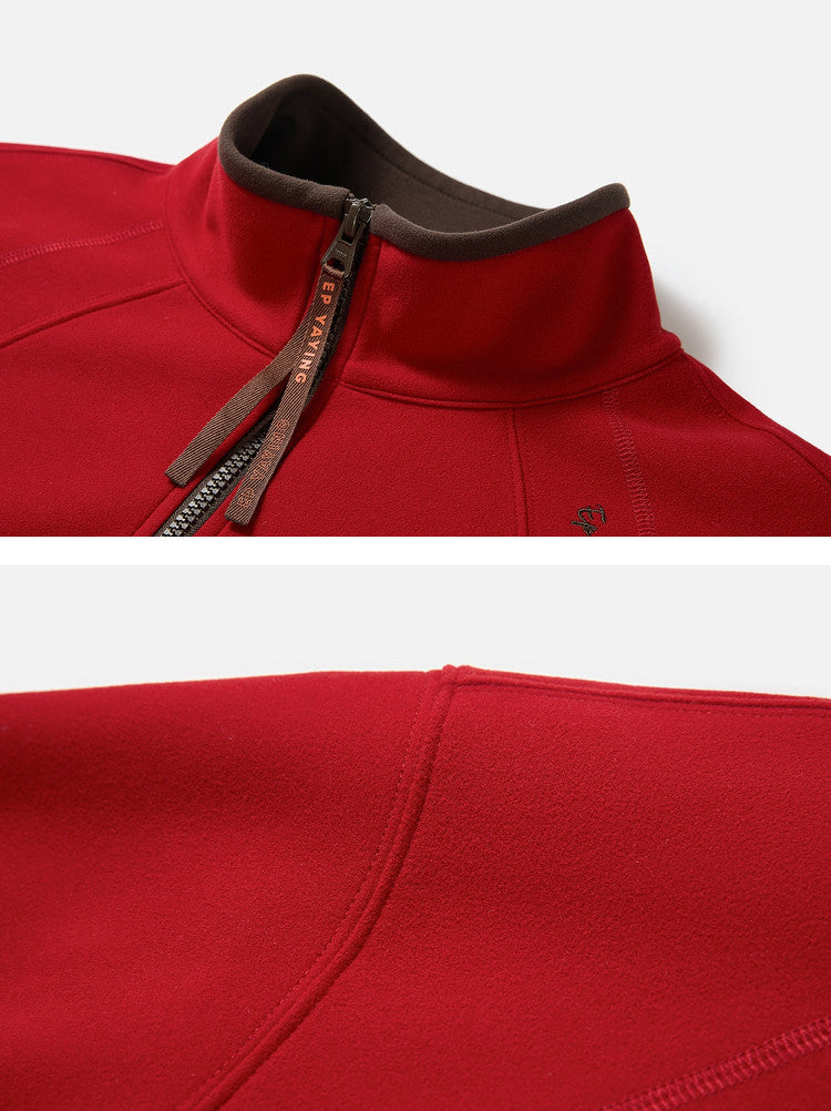 EP YAYING Double‑Faced Fleece Sport‑Style Stand‑Collar Sweatshirt EGLIA5205A