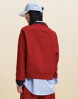 EP YAYING Double‑Faced Fleece Sport‑Style Stand‑Collar Sweatshirt EGLIA5205A