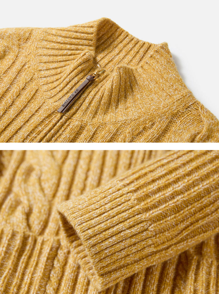 EP YAYING Cable‑Knit Textured Knit Jacket EGLIR9129A