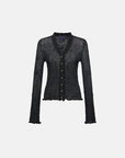 EP YAYING V-Neck Waisted Lace Knit Cardigan EGLAA9903A