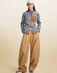 EP YAYING Lurex‑Thread Knit Cropped Sport Waist‑Cinched Jacket EGLAW1317A
