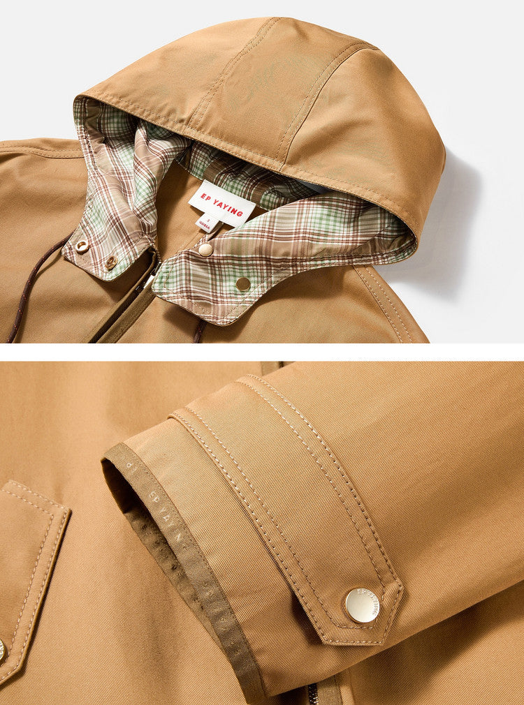 EP YAYING Soft‑Touch Cotton Oversized Hooded Casual Jacket EGLIC1312A