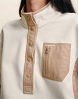 EP YAYING Double‑Faced Fleece Color‑Block Stand‑Collar Sweatshirt EGLIA5203A