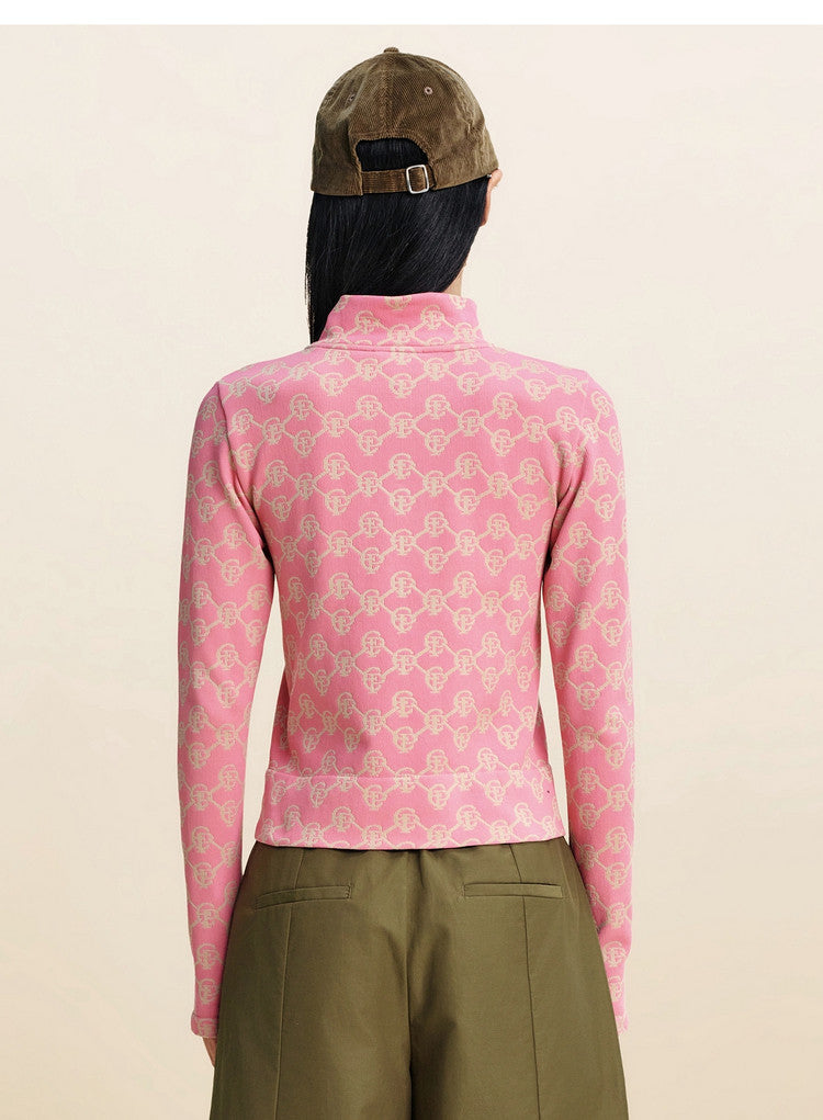 EP YAYING Women’s Outdoor Sport Stretch Waist‑Cinched Printed Knit Jacket EGLAA1315A