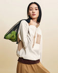 EP YAYING Double‑Faced Fleece Color‑Block Stand‑Collar Sweatshirt EGLIA5203A