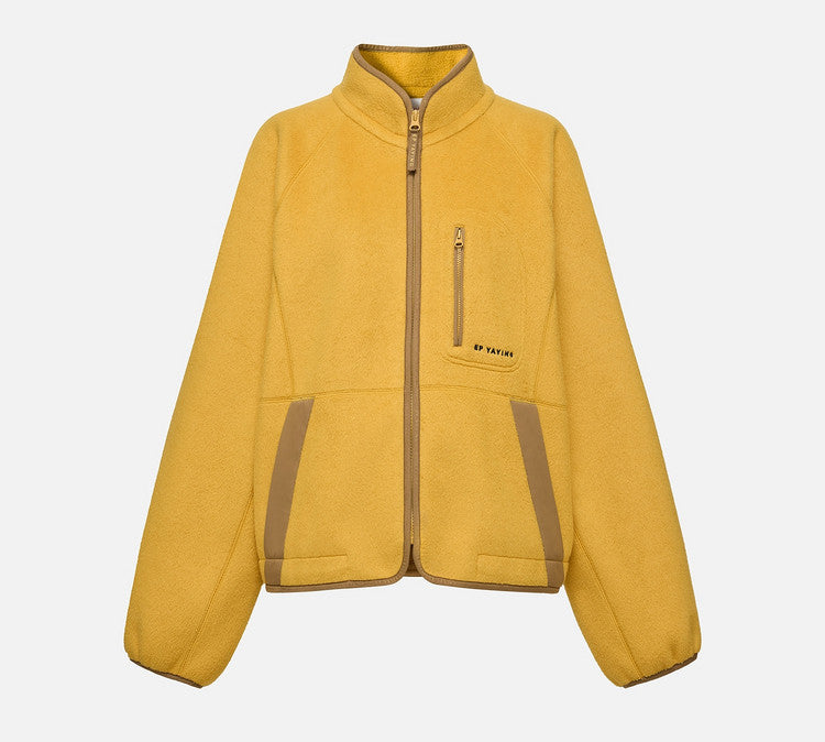 EP YAYING Wool‑Brushed Color‑Blocked Warm Jacket EGLIW1305C