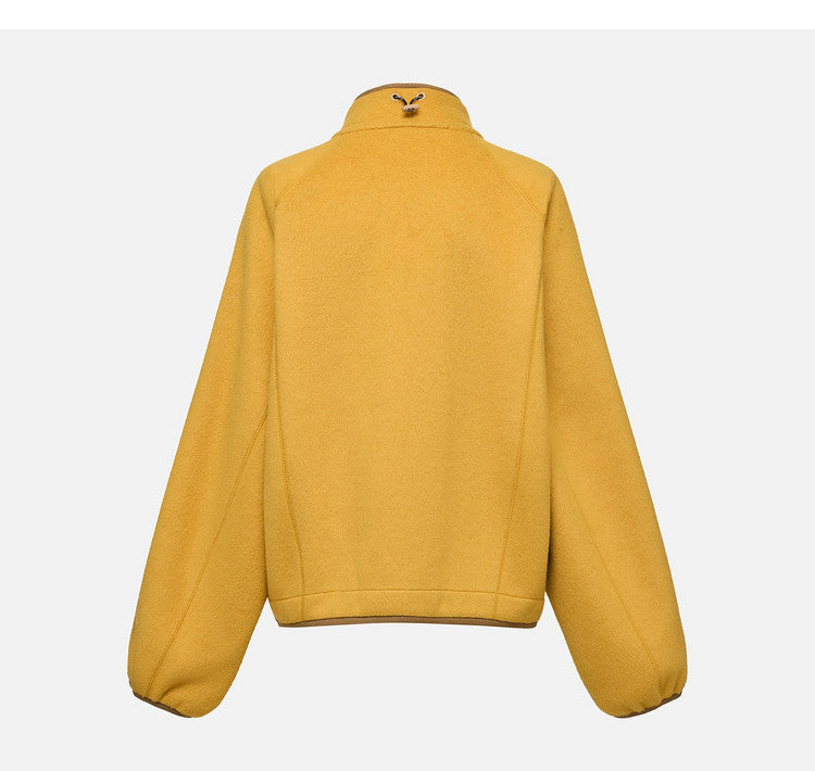 EP YAYING Wool‑Brushed Color‑Blocked Warm Jacket EGLIW1305C