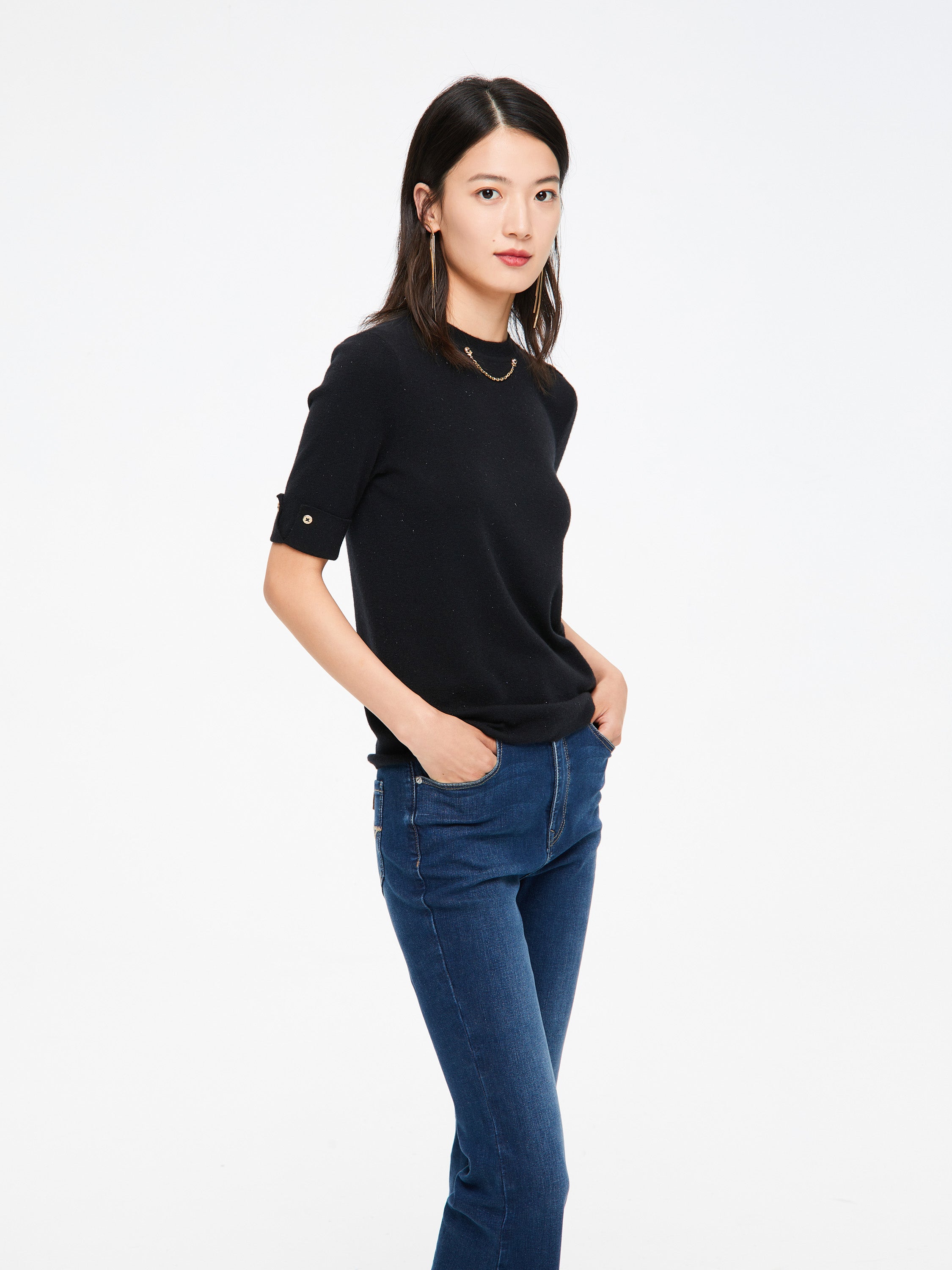 EP YAYING Necklace Knit Top
