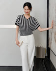 YAYING Striped Knit Sweater