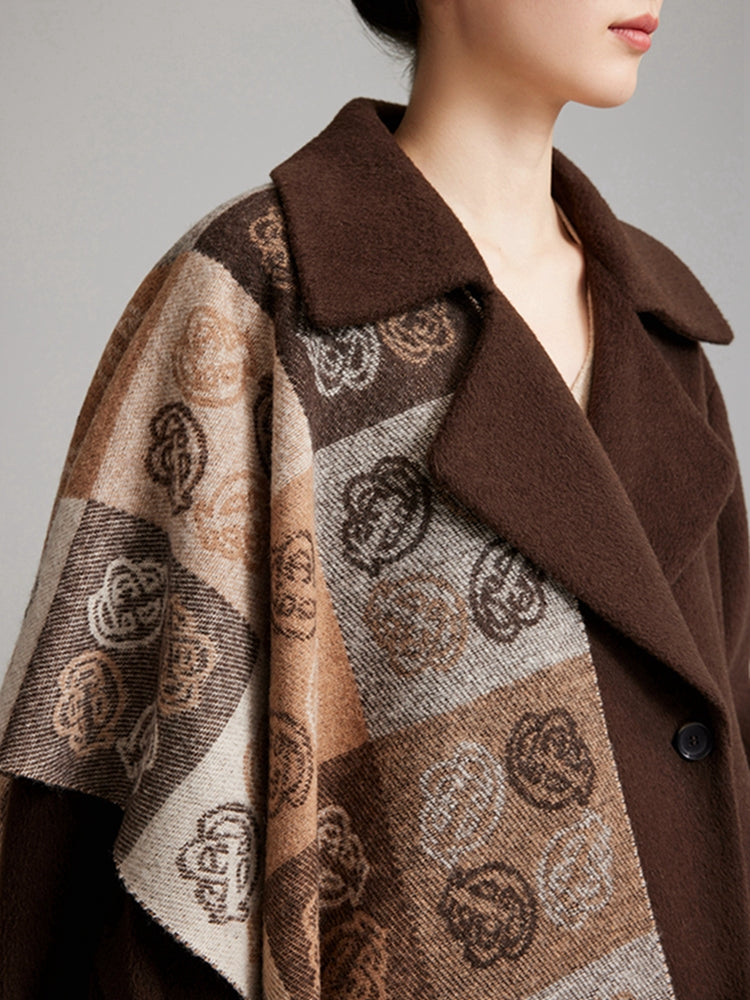 Burberry Brown Cashmere Jacquard Monogram Scarf In Dark Mocha