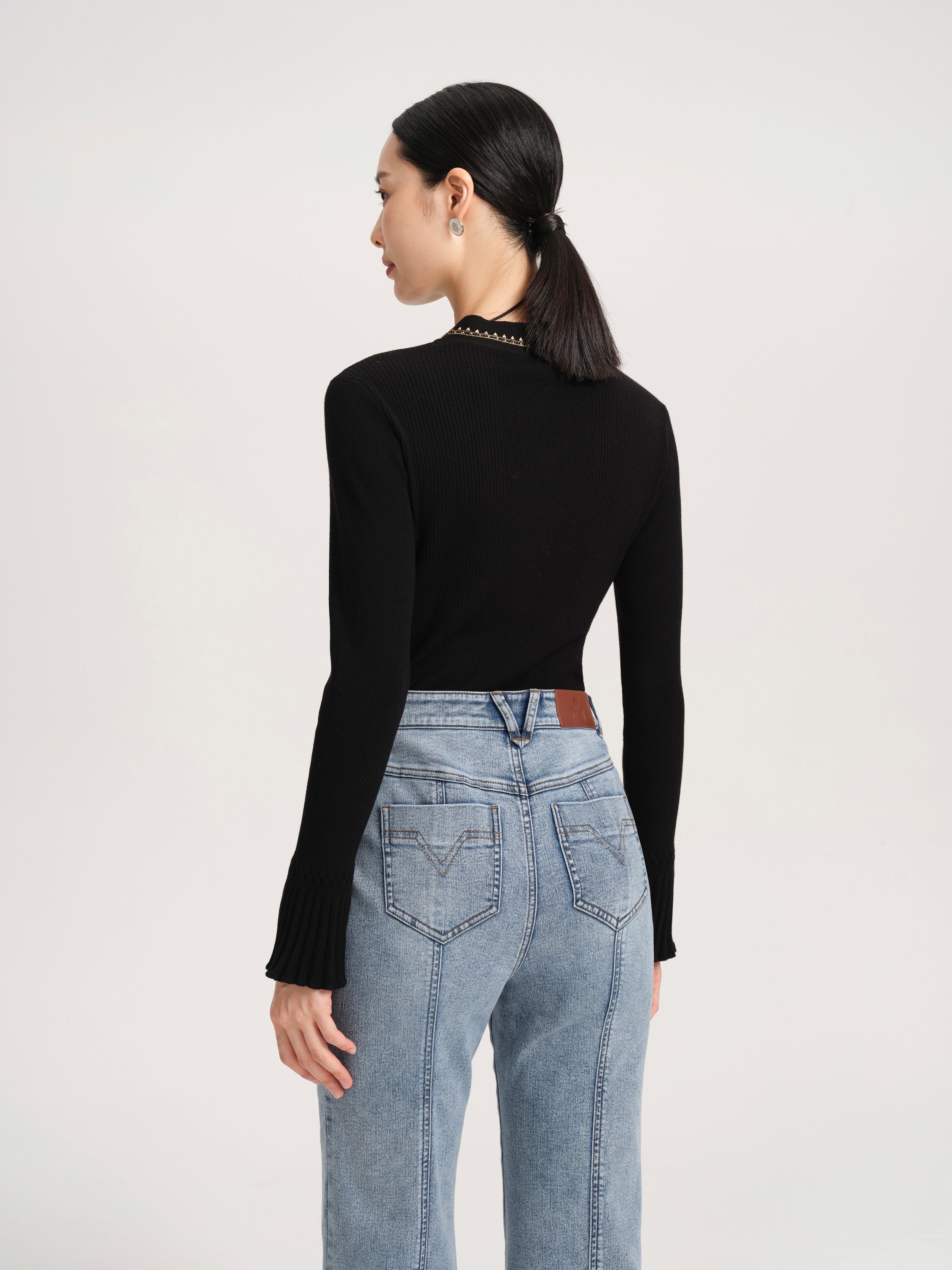 YAYING Wool Fit Long-seleves Sweater Top