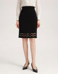 YAYING Black Midi Skirt