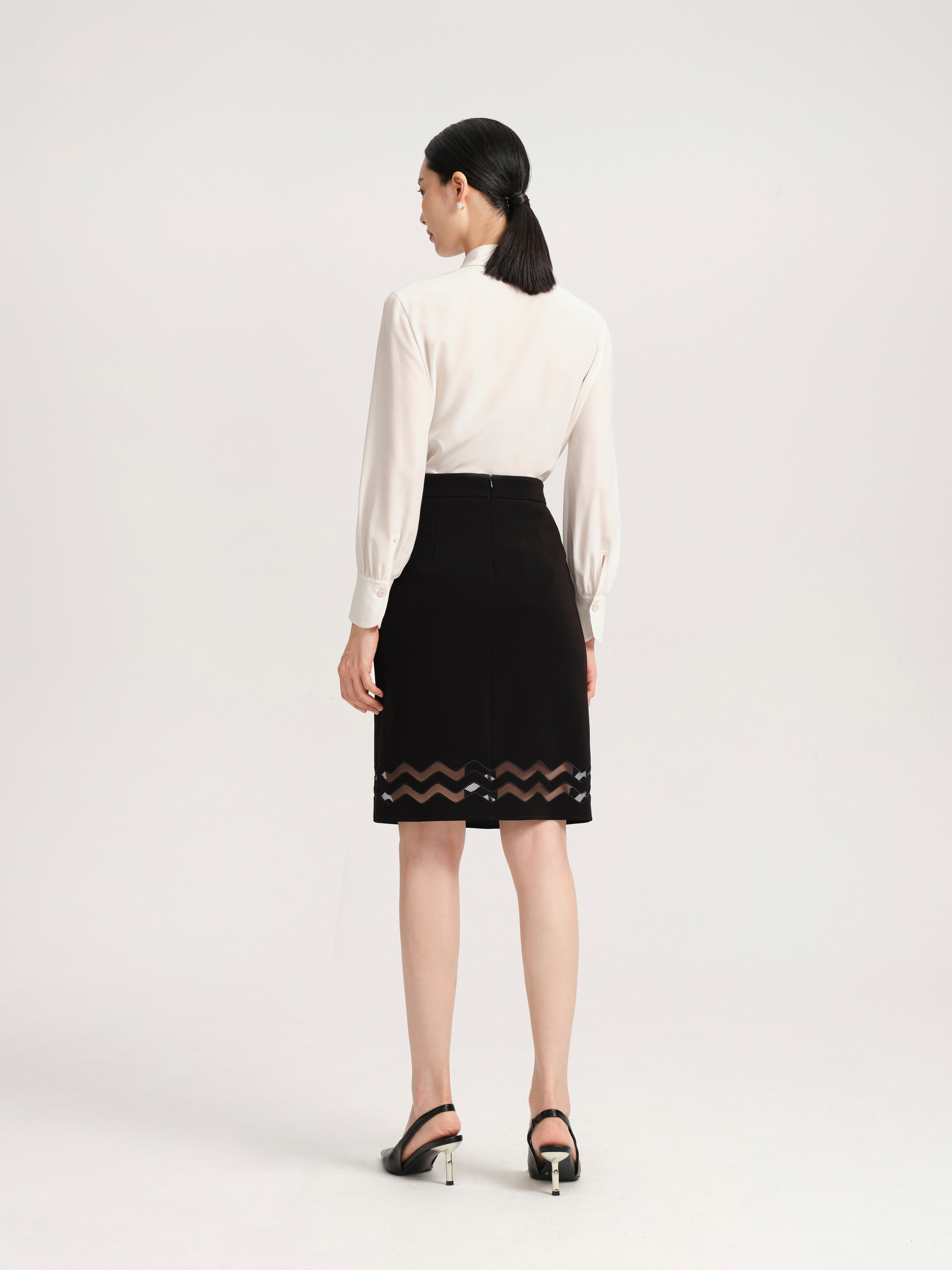 YAYING Black Midi Skirt