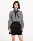 EP YAYING Geometric Hearts Print Blouse