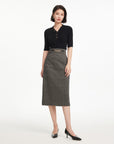 EP YAYING Wool V-neck Fit Sweater Top