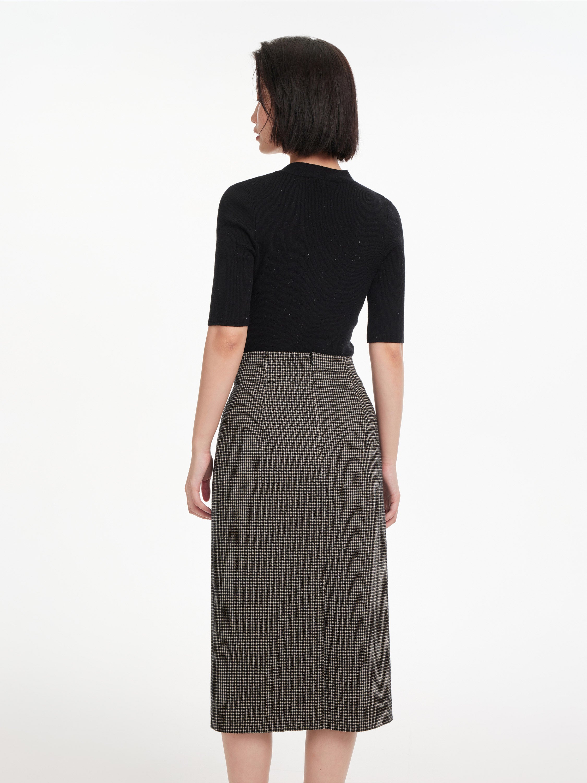 EP YAYING Wool V-neck Fit Sweater Top