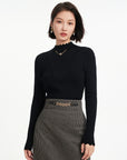 EP YAYING Wool Fit Long-seleves Sweater Top