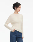 EP YAYING Stand-up Collar Cashmere Knit Top