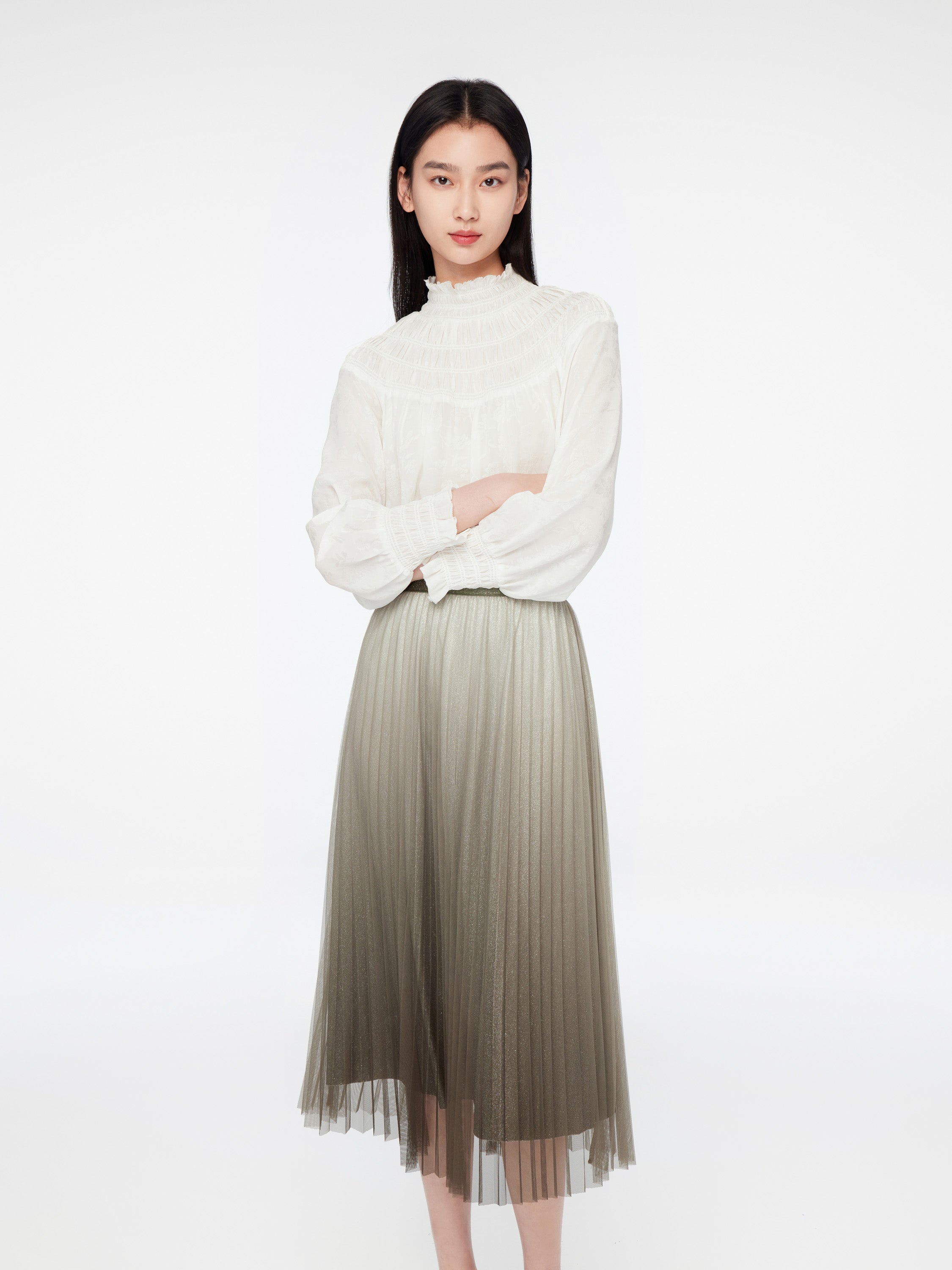 EP YAYING Ruffle-Collar Blouse