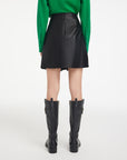 EP YAYING Sheepskin Pleated Mini Skirt