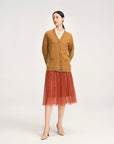 YAYING Spliced Printed Kint Cardigan