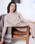 YAYING Cashmere Batwing Sleeves Twilled Sweater