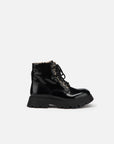 EP YAYING Leather Platform Lace Up Boots