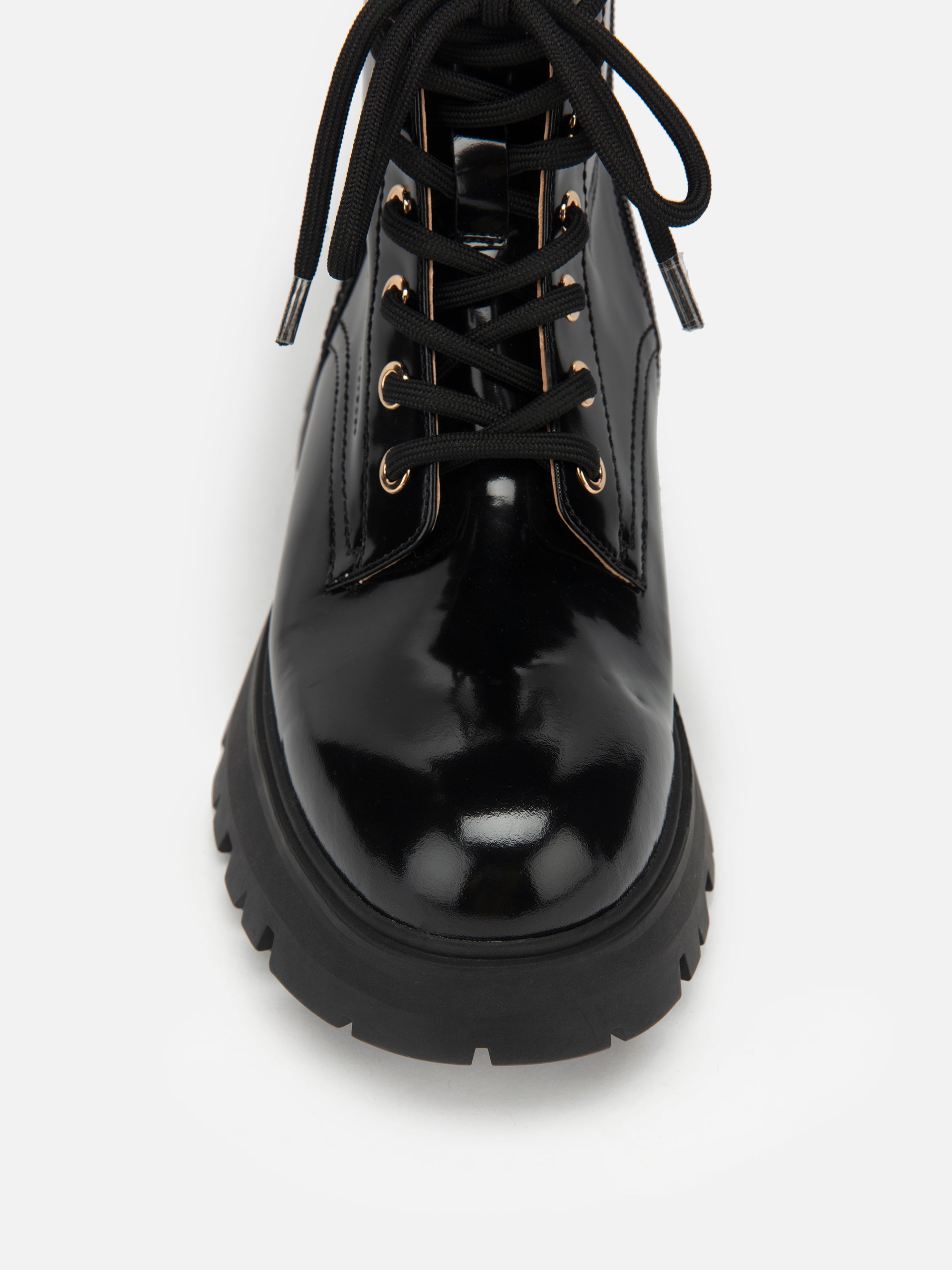 EP YAYING Leather Platform Lace Up Boots
