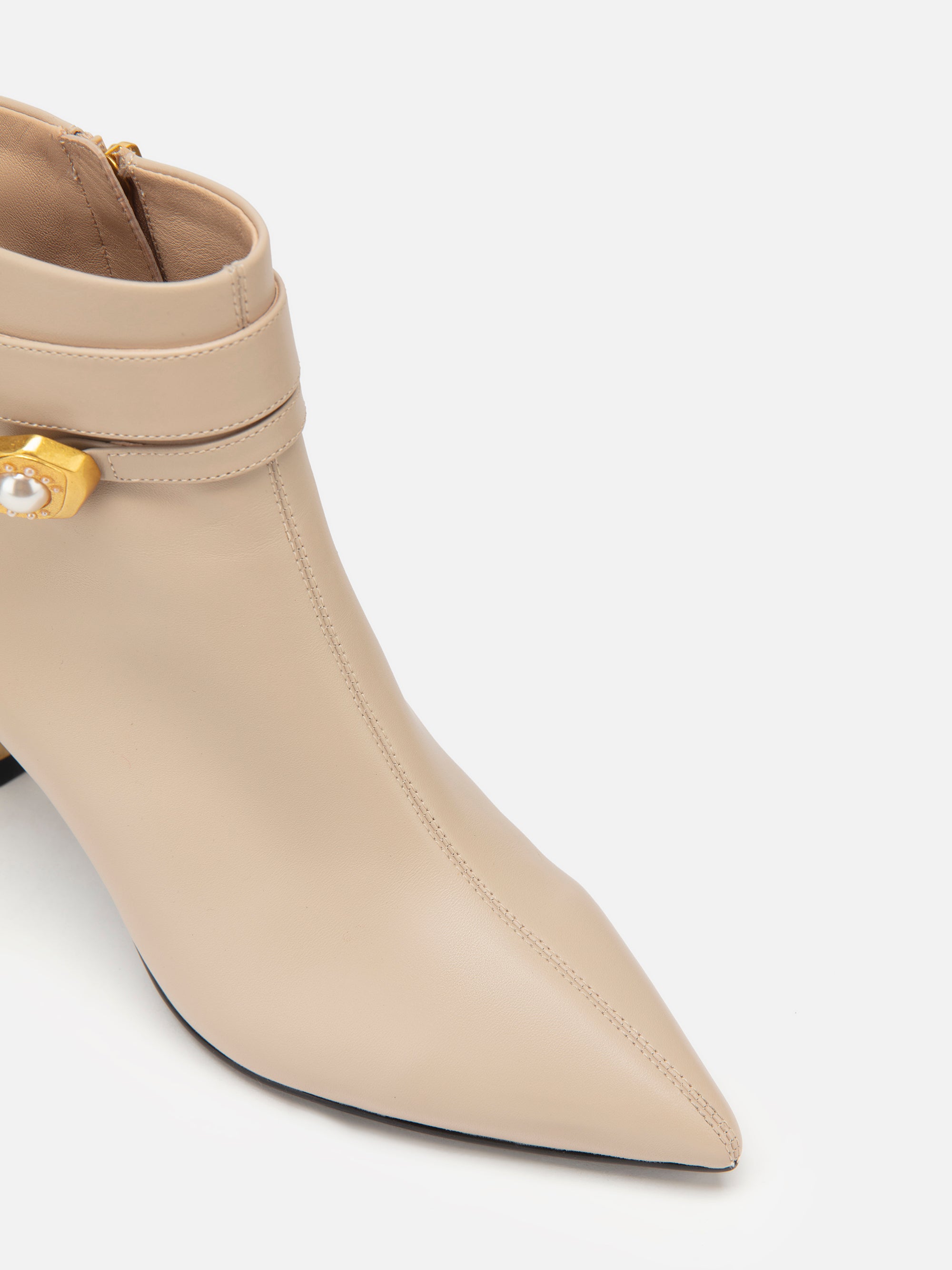 EP YAYING Pin Buckle Booties in Leather