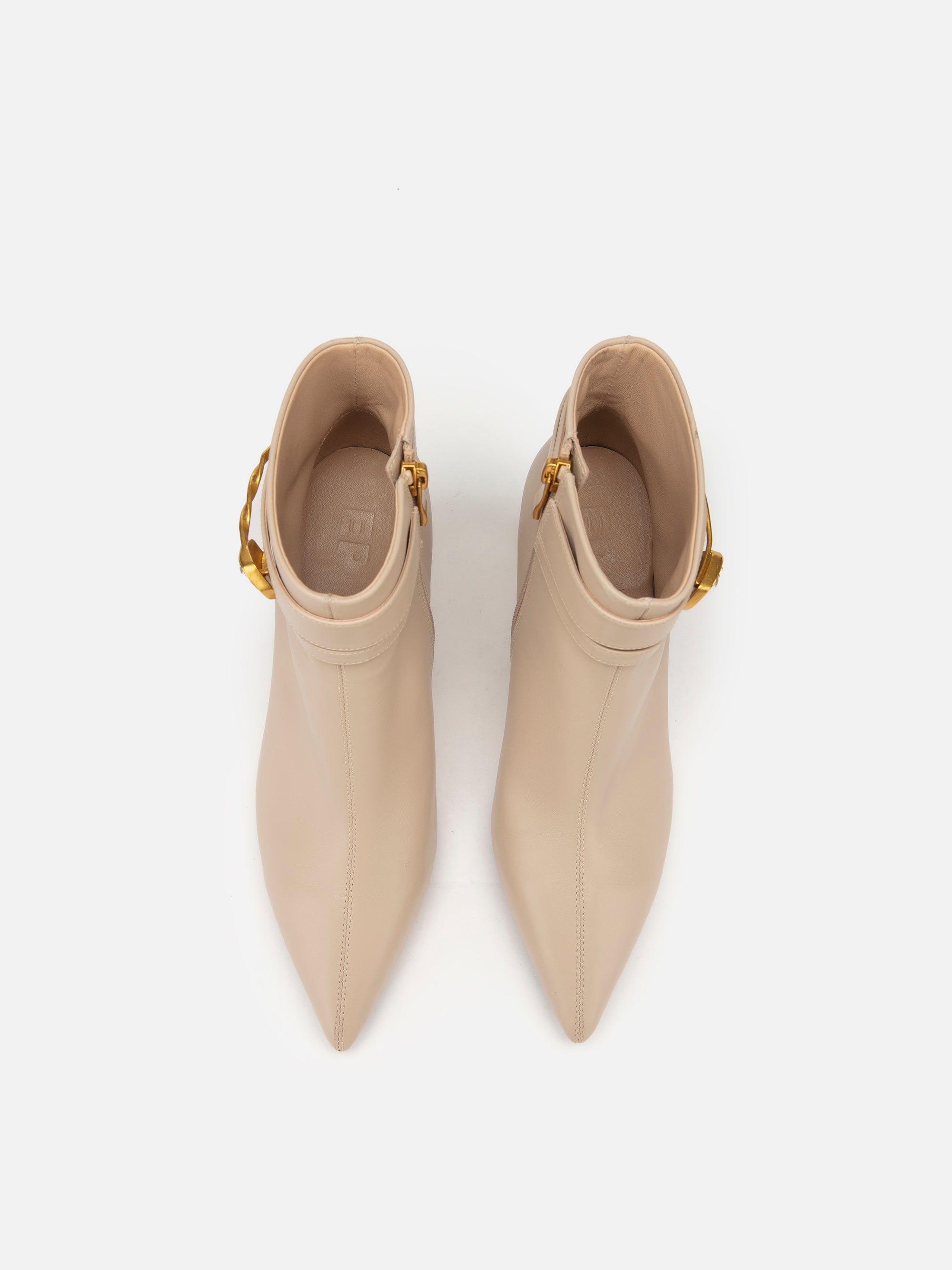 EP YAYING Pin Buckle Booties in Leather