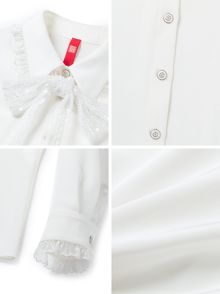 YAYING Lace Bow Shirt