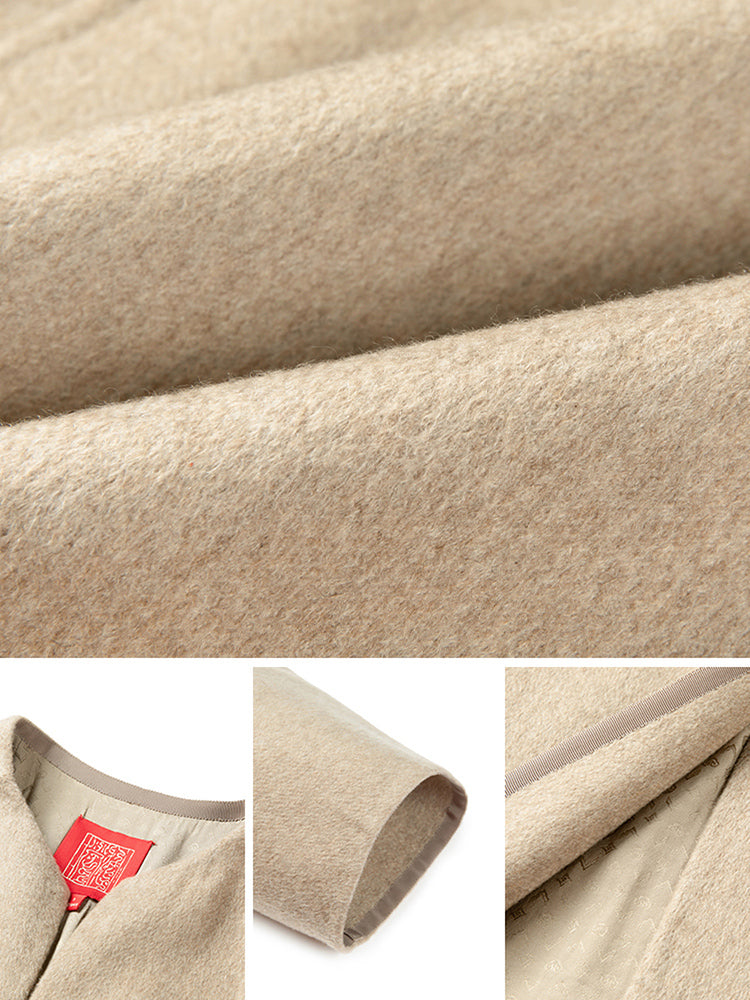 YAYING Crew-neck Ngari Cashmere Coat