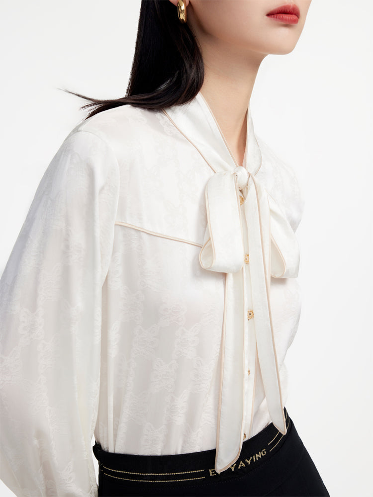 EP YAYING Lace-up Collar Shirt