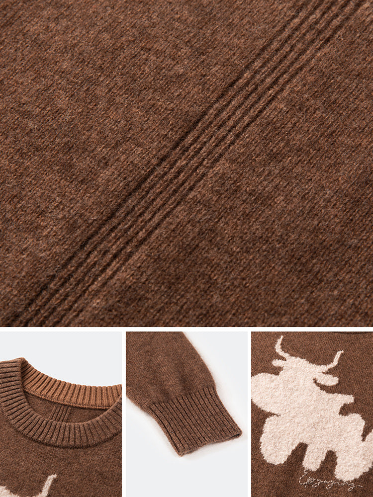 EP YAYING Cute Yak Knit Sweater