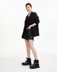 EP YAYING Leather Platform Lace Up Boots