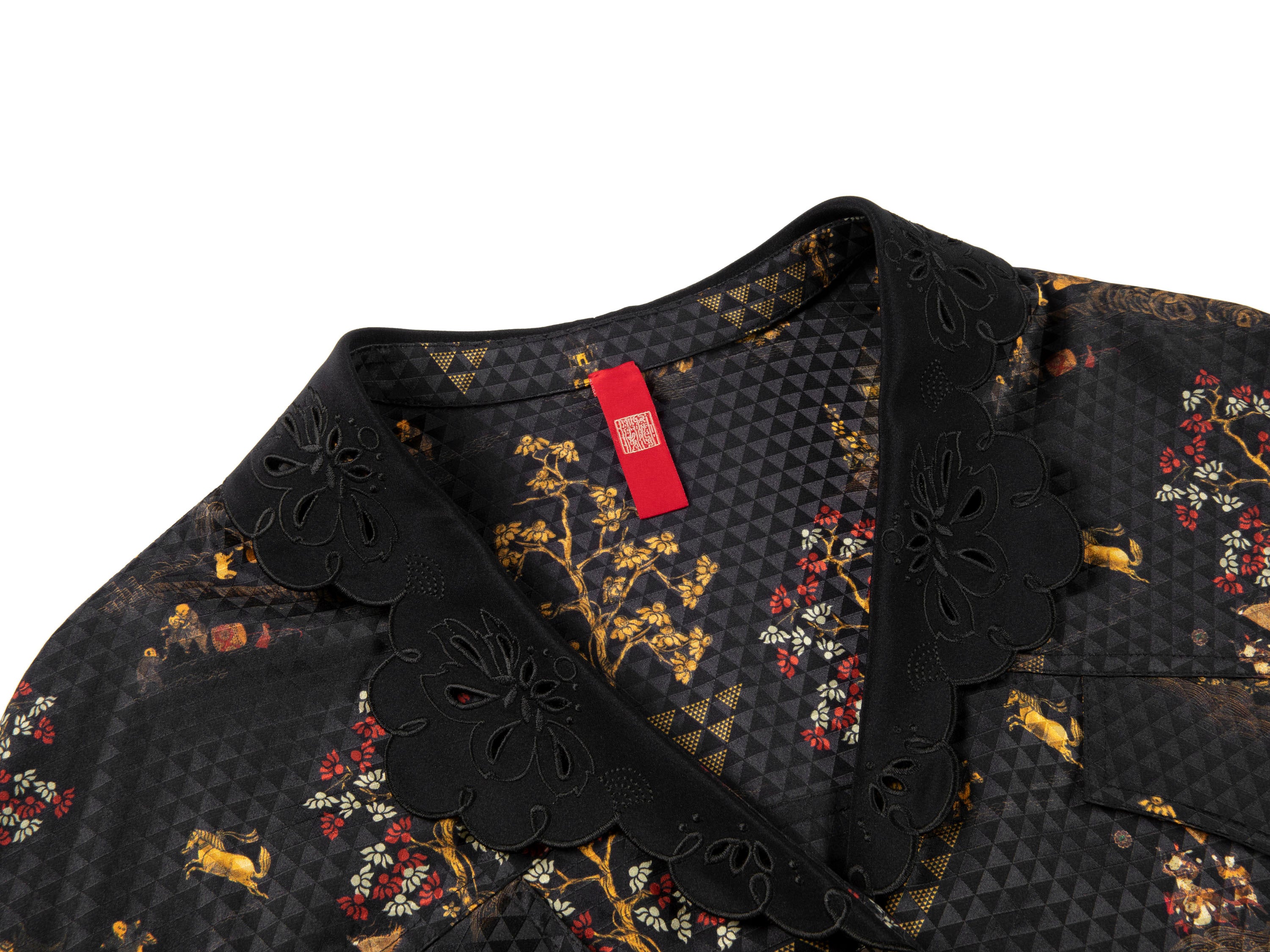 YAYING Silky Printed Belted Blouse