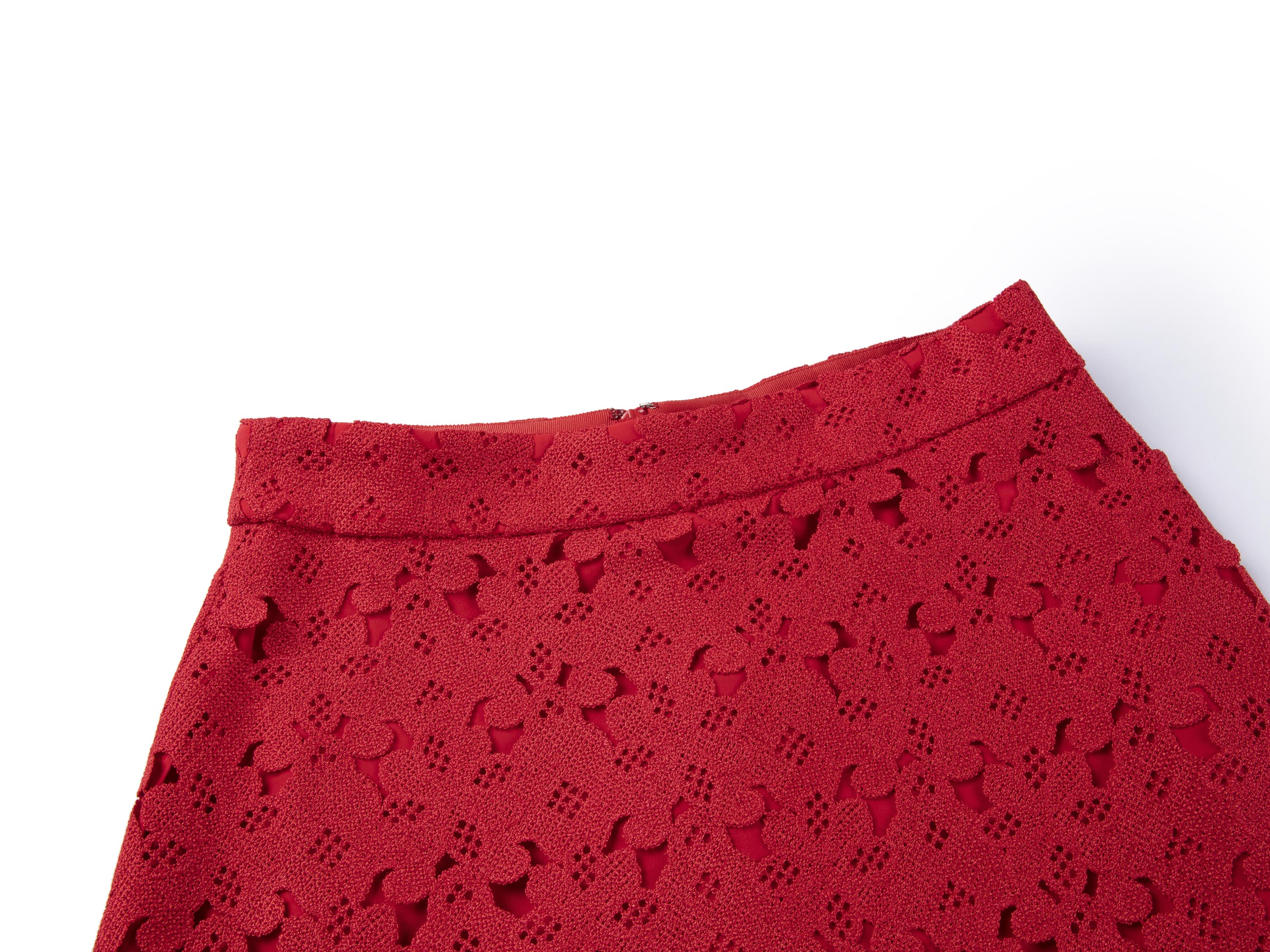 YAYING Flora Embroidery Midi Skirt