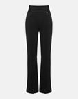 EP YAYING Black Flared-Leg Pants
