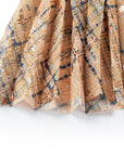 YAYING Fancy Tweed Print Pleated Skirt