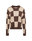 EP YAYING Yak Wool Checked Sweater