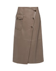 EP YAYING Nappa Wrap Skirt with Buttons
