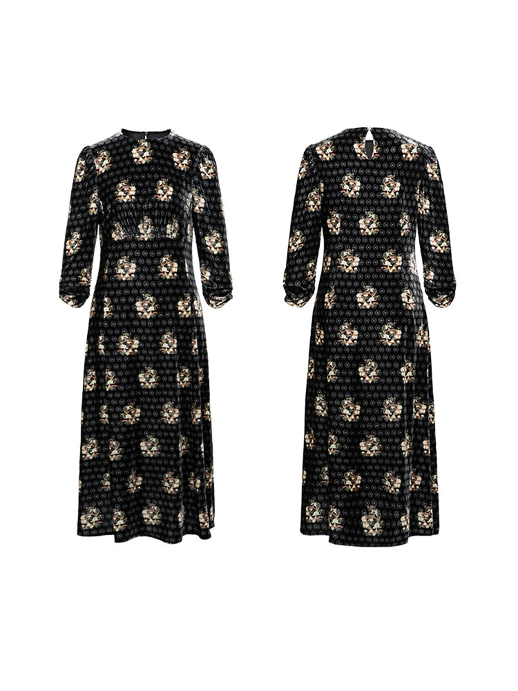 EP YAYING Printed Midi Dress