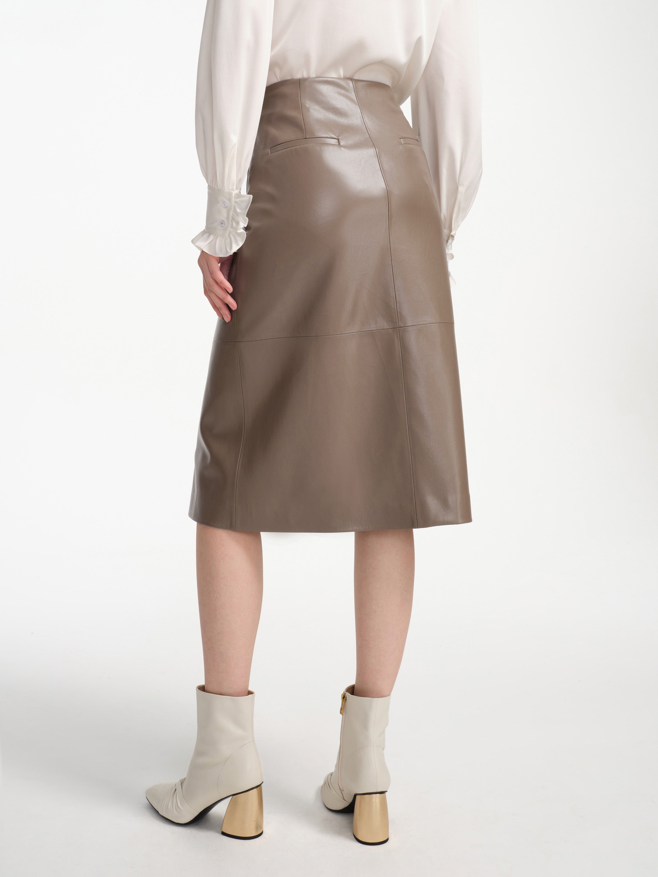 EP YAYING Nappa Wrap Skirt with Buttons