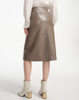 EP YAYING Nappa Wrap Skirt with Buttons